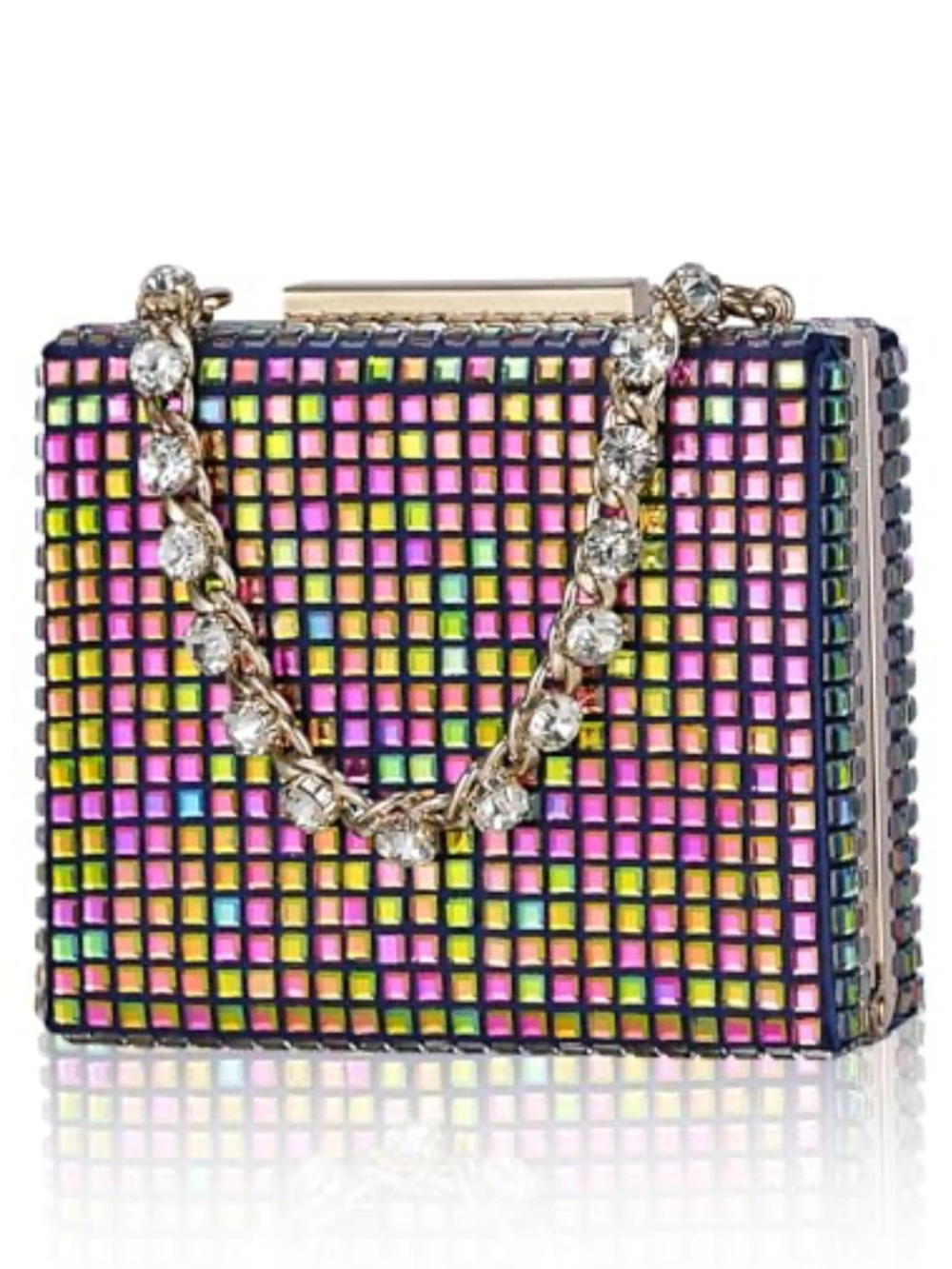 Badgley Mischka Jewel iridescent rhinestone clutch